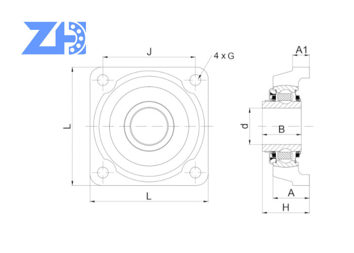 SLMS 308 MR 3L - CE066 CE066 Bộ phận ổ bi gối Loại lỗ khoan hình trụ