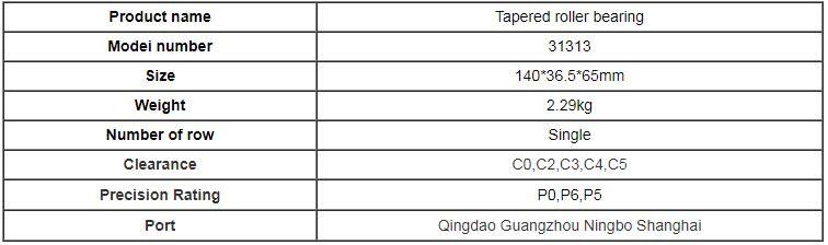 Mặt bích 31313 Vòng bi lăn hình nón một hàng để khai thác Rung V1 V2 V3