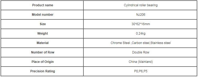 P6 Vòng bi lăn hình trụ NU / NJ 206 GCR 15 Với lồng bằng đồng Chrome thép đôi