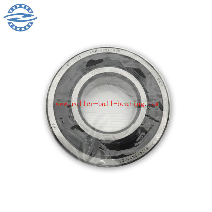 6314 Con dấu cao su kép 2RS / C3 Vòng bi rãnh sâu với khe hở C3 70 * 150 * 35mm